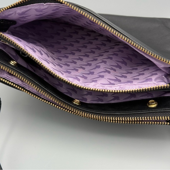 EUC Lo & Sons Pearl Convertible Crossbody Purse, in Black Nappa Leather - Picture 10 of 16